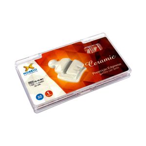 KIT DE BRÁQUETES ESTÉTICOS - CERÂMICO - PRESCRIÇÃO EDGEWISE .022 - COM GANCHO NOS CANINOS E PRÉS - MORELLI