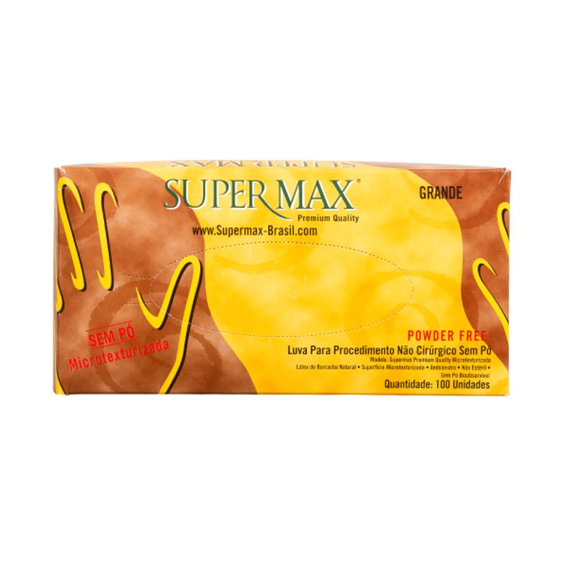 LUVA-LATEX-SEM-PO---POWDER-FREE---DESCARTAVEL---EXTRA-PEQUENO---SUPERMAX