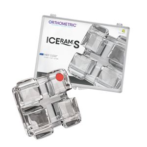 KIT BRÁQUETE ESTÉTICO SAFIRA - ICERAM-S - PRESCRIÇÃO MBT .022" COM GANCHO NOS CANINOS E PRÉ-MOLARES - ORTHOMETRIC