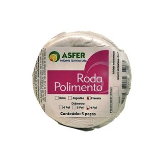 RODA DE FLANELA PARA POLIMENTO 4 POLEGADAS ¿ 10CM DE DIÂMETRO - ASFER