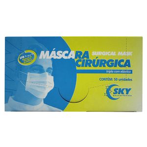 MÁSCARA DESCARTÁVEL COM ELÁSTICO BRANCA - SKY