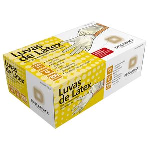 LUVA DE PROCEDIMENTO DE LÁTEX P COM PÓ - 100 UNIDADES - DESCARPACK