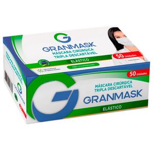 Mascara Cirurgica Descartavel em Caixa 50 unidades Cor Branca - GRANMASK