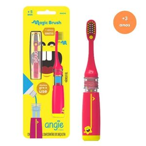 Escova De Dentes Infantil Magic Brush - Rosa Com Cerdas Extra-Macias - Angie By Angelus